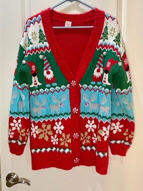 Holiday Time Christmas Cardigan S